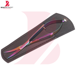 Tijeras de acero inoxidable con resorte para recortar plantas acuáticas, para mantenimiento de acuarios, con punta curva, tijeras de belleza con resorte - Product Image 3