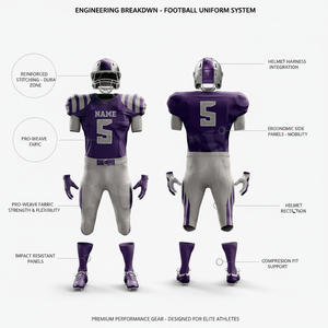 New Arrival Outdoor Lightweight Custom Sportswear Team Player American Football Uniforms Custom Solid Plain Color Padded Uniform - Product Image 2