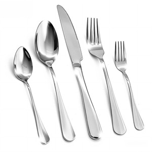 Ensemble de couverts en acier inoxydable de qualité supérieure, finition miroir, écologique, couverts modernes, cuillère, fourchette, couteau, vaisselle, hôtel, restaurant - Product Image 3