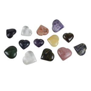 Piedras Preciosas en Forma de Corazón de Varios Tamaños, Piedras de Amor de Colores Mezclados, Corazones de Piedras Curativas, Diseño de Mármol Colorido - Product Image 1