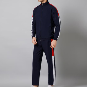 Conjunto Deportivo de Invierno para Hombre, 2 Piezas, Sudadera con Cierre y Pantalones Deportivos, Estampado Informal - Product Image 4