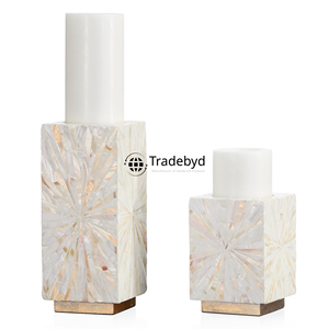 Porte-bougie en MOP de qualité supérieure fait à la main, décoration élégante pour la maison, accent de table par Tradebyd - Product Image 3