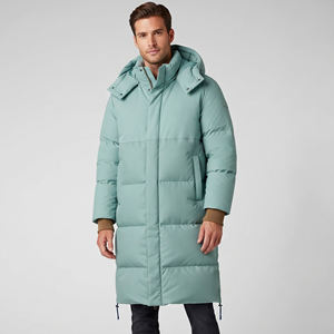 <b>Men's</b> Plus Size Long <b>Puffer</b> <b>Coat</b> Vintage Slim Hood Stand Collar Casual Winter Style Thick Polyester Outerwear Comfortable OEM - Product Image 6