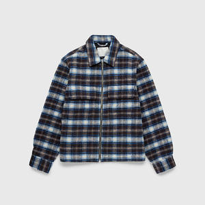 Wholesale Men's High Quality <b>Flannel</b> Hooded Front Logo Windproof Eco-Friendly Streetwear Plaid <b>Jacket</b> Standard Outerwear - Product Image 3