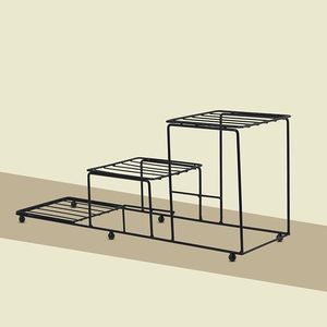 Modern Metal Flower <b>Stand</b> With Three Tiered Levels For Indoor <b>Plants</b> And <b>Pots</b> Powder Coated Finish Minimalist Design - Product Image 3