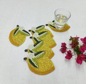 Handmade Beaded Pumpkin Decoration Orange Red Green Reusable Eco-Friendly Fabric <b>Bar</b> <b>Mat</b> Autumn Design Luxury - Product Image 6