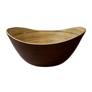 Bol en bambou tressé fait main avec finition laquée pastel, écologique, pour salade de fruits, vaisselle décorative de cuisine - Product Image 1