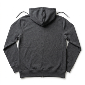Sudadera con Capucha y Cierre para Hombre, Color Gris Oscuro, Corte Regular, Estilo Casual, Felpa Francesa, Manga Larga, Diseño con Bolsillos, Ropa de Otoño - Product Image 2