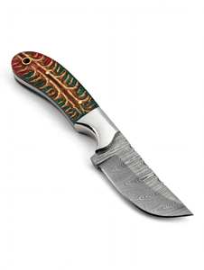 Handcrafted Damascus Steel Utility <b>Craft</b> <b>Tool</b> Multi-Color Pinecone Resin Handle Metal Decor - Product Image 1