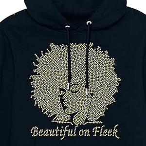 Hermosa Sudadera con Capucha Unisex Fleek con Pedrería, Negra, Informal, 100% Algodón, Felpa, Secado Rápido, Transpirable, con Bolsillo, Corte Regular, Logotipo Frontal - Product Image 4
