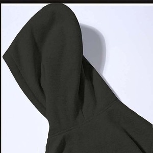 Survêtement à capuche noir pour homme, fermeture éclair intégrale, coupe décontractée, couleur unie, poches latérales, vêtement d'automne, 100 % coton, poids moyen - Product Image 3