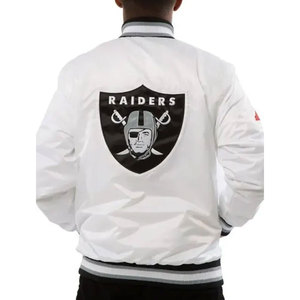 Veste blanche Stars en satin avec doublure en viscose, fermeture à boutons-pression, col en tricot côtelé, streetwear décontracté pour hommes, fabrication en usine - Product Image 2
