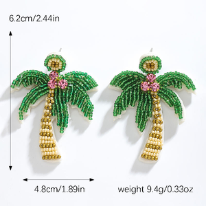 Pendientes Colgantes Unisex de Cuentas de Arroz Bohemias con Pedrería, Estilo Tropical, Coloridos, con Cuentas de Coco, de MD HANDICRAFTS - Product Image 6