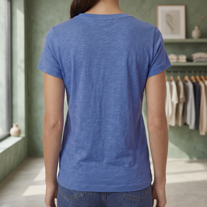 Camiseta informal de manga corta con cuello redondo y color liso para mujer |   Camiseta Básica Suave y Transpirable para Uso Diario XS - Product Image 3