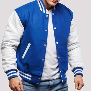 Chaqueta Varsity de manga larga para hombre, diseño personalizado al por mayor, últimas tendencias, lisa, sin estampado, para invierno. - Product Image 2