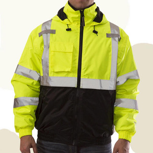 Custom Logo Reflector Zip-Up Breathable Hi-Vis <b>Softshell</b> Viz Waterproof Workwear <b>Jacket</b> Wholesale Price - Product Image 1
