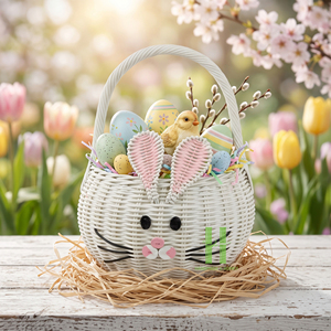 Best Seller Hand <b>woven</b> <b>Baskets</b> With Handle Customize Sizes Variety Colors For Easter Decorations and Home Decor From Vietnam - Product Image 2
