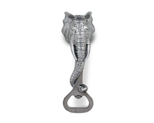 Abridor de botellas plateado con diseño de cara de elefante, herramienta de metal resistente para decoración de bar y cocina, regalo para amantes de los animales, elegante y duradero - Product Image 6