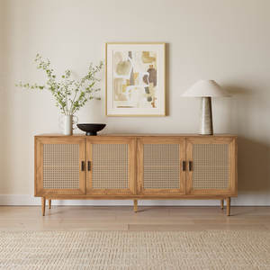 Aparador de madera maciza de 4 puertas hecho a mano Solución de almacenamiento elegante para el hogar Madera duradera - Product Image 2