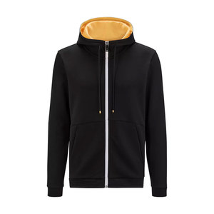 OEM Men's Winter Fleece Zip-Up Hoodie Long Sleeve Casual Style Solid Color Fashion Streetwear Men's Plain Full Zip Hoodie - Product Image 1