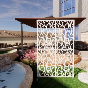 Divisorio Decorativo in Metallo Autoportante per Interni ed Esterni, Altezza 1,8 m, per Balcone e Patio - Product Image 1