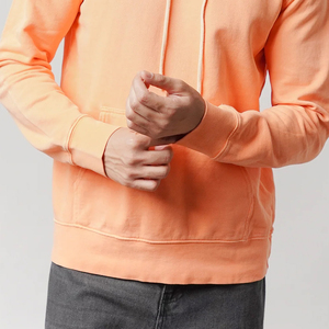 Sweat-shirt à capuche en coton orange pour homme, coupe classique, décontracté, avec poche avant, idéal pour l'automne - Product Image 5