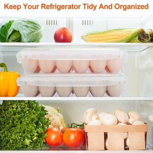 Lot de 2 supports à œufs en plastique empilables, compatibles lave-vaisselle, boîte de rangement pour 18 œufs pour réfrigérateur, support à œufs parfait - Product Image 5