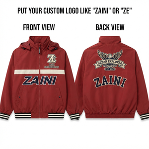 <b>Men</b> Windbreaker <b>Jacket</b> 120 GSM Premium Polyester Taslon Maroon <b>White</b> Chest Panel Custom Embroidery Print Sublimation Logo - Product Image 1