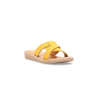Pantoufles de sport décontractées pour filles en jaune KD5362 - Product Image 2