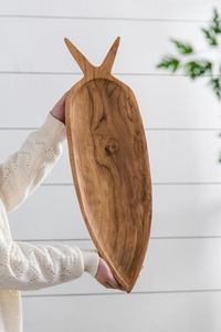 Plateau de service en bois de manguier en forme de poisson, fait main, vente en gros, décoration côtière, plateau de table rustique long, vaisselle en bois - Product Image 2