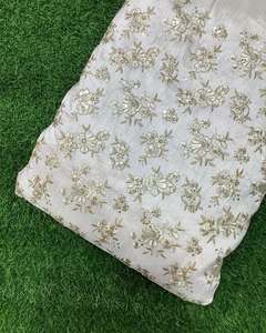 African Sequin Lace Fabric Beaded Embroidery Mesh Fabric Party Wear Wedding Dress Fabric Wholesale - Product Image 4