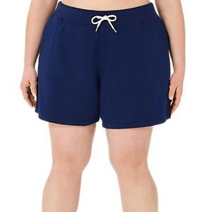Shorts décontractés d'été pour femmes, bleu marine uni, respirant, en tissu molletonné 100% coton, boutonné, coupe régulière, streetwear, hip hop - Product Image 4