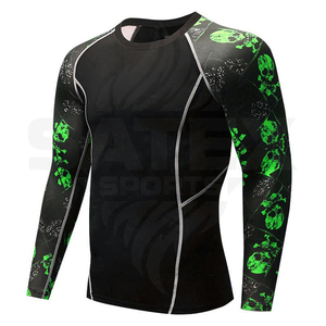 Maillot de compression anti-UV UPF50+ à manches longues personnalisé pour le surf, le MMA, le BJJ, le Jiu Jitsu, avec logo personnalisé, sublimé, pour les arts martiaux - Product Image 4