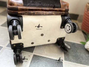 New ArrivalReal Cowhide Leather Luggage Bags Multi Uses Handmade Trolley Bag Unisex Big Size Multi Uses <b>Suitcase</b> Hair on Hide - Product Image 4