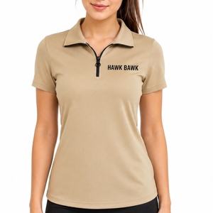 Polo zippé pour femme de qualité supérieure, doux et confortable, à manches courtes, demi-zip, taille S - Product Image 1