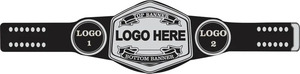 Cinturón de Campeonato de Lucha Libre Personalizado con Logotipo, Placa de Metal Plateada, Correa Negra, Cinturón Deportivo Personalizado - Product Image 3