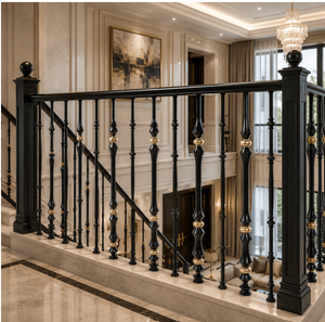 Balustre de hierro forjado negro con punta de lanza victoriana y espiga para barandilla de porche, pasamanos y barandilla exterior de hierro - Product Image 6