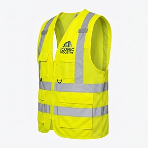 Nouvelle arrivée, gilet de sécurité réfléchissant haute visibilité imperméable, respirant, en maille, ajustement réglable, pour utilisation dans la construction industrielle - Product Image 3