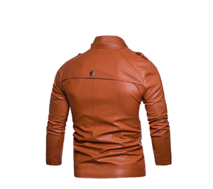 Best Quality OEM ODM HOMIZON ENTERPRISES HE-LJ-07 Unisex Genuine Cowhide <b>Leather</b> Casual <b>Winter</b> <b>Jacket</b> Stand Front Waterproof - Product Image 2