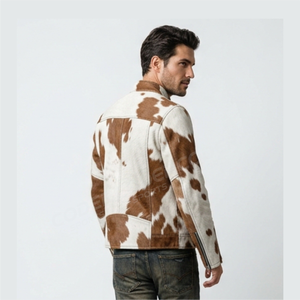 Blousons Bomber en Cuir Véritable de Vache pour Hommes, Fermeture Éclair, Décontractés, Tannés, Printemps-Été, Sur Mesure, Grandes Tailles, Veste Tendance - Product Image 2