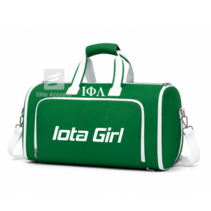 Custom Iota Phi Lambda Sorority Tote bag green and White Embroidered Logo Daily Use <b>Large</b> Capacity Nylon polyester duffel bag - Product Image 1