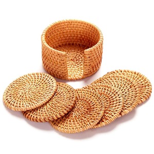 Modern Handwoven Rattan Placemats Coasters Combo Bedroom Home Dining Table kitchen decoration in India - Product Image 4