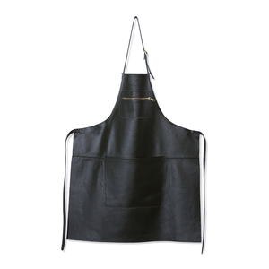 Delantal de cuero negro con bolsillo con cremallera, correas ajustables, estilo punk, sin mangas, para uso en cocina, chef, barista. - Product Image 5