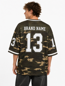 Camiseta Deportiva de Camuflaje Personalizada, Estilo Vintage Unisex, Estampado de Camuflaje para Caza, Estilo Americano, Y2K, Hip Hop, Oversize y Corta, con Cuello en V - Product Image 3