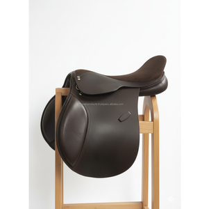 Selle de cheval en cuir brun foncé de qualité supérieure, confortable, pour dressage et courses, équipement d'équitation - Product Image 1