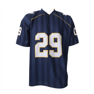 Maillot de football personnalisé pour homme, 100 % polyester, tissu mesh respirant, col en V, pull à manches courtes, grande taille, uniforme d'équipe, joueur - Product Image 1