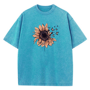 Camiseta Glory de 280 g/m², 100 % algodón, hombros caídos, lavado con spray, estampada, ecológica, transpirable, unisex, con pedrería - Product Image 1