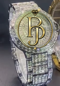 Montre de luxe Eclipse 42 mm à quartz Shanghai, boîtier rond en acier inoxydable entièrement serti de verre 10 mm, bracelet 20 mm, date automatique, étanche 3 ATM - Product Image 5