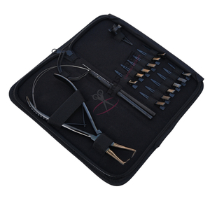 Kit de herramientas al por mayor para extensiones de cabello negro con alicate removedor de anillos nano, herramienta de instalación con gancho y agujas curvas para coser. - Product Image 1
