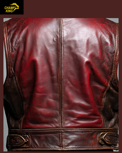 CHAMP KING Gilet moto en cuir pour homme, col montant, couleur unie, veste sans manches pour motard, vêtement d'extérieur d'automne - Product Image 4